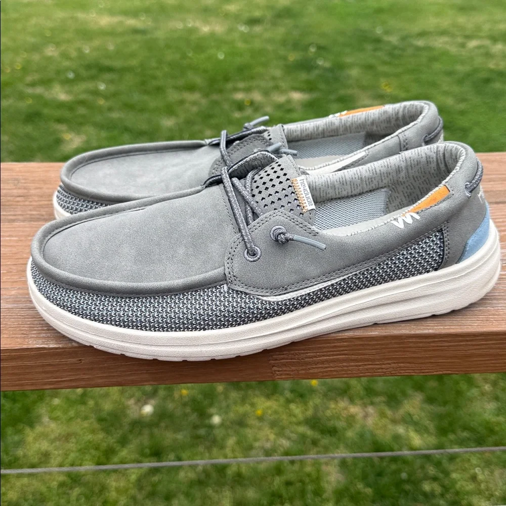 Hey Dude Welsh Grip Slip On Loafers Steel Grey Size 9